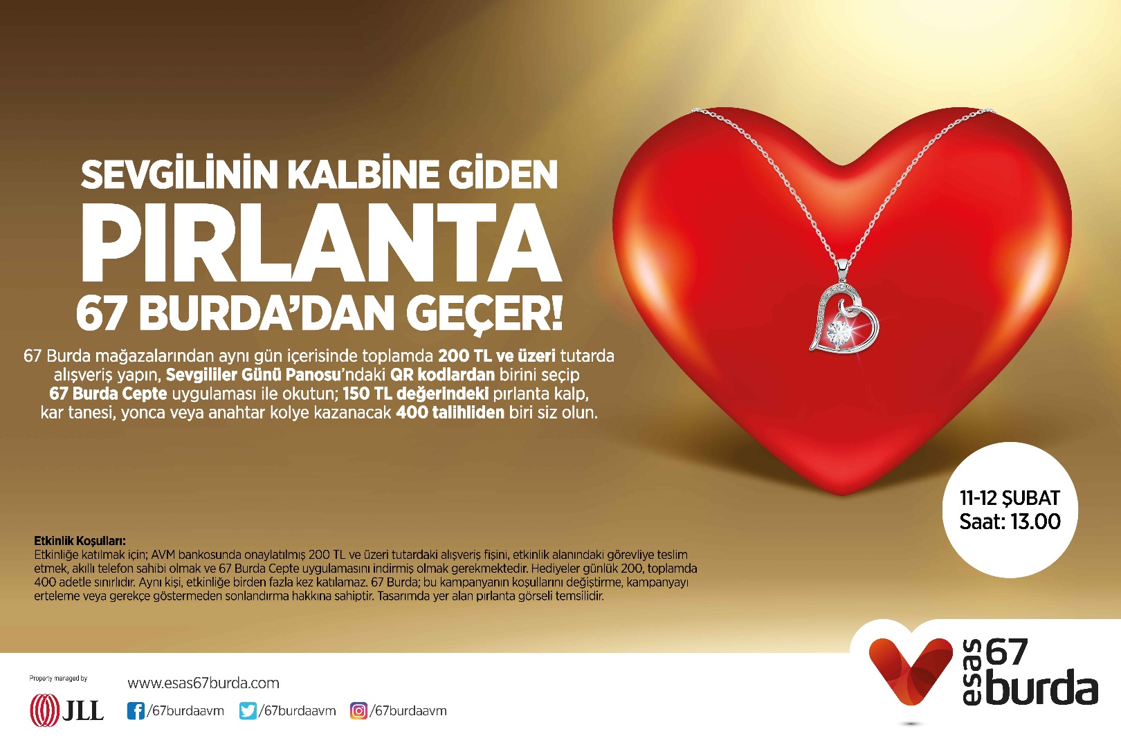 Sevgilinin kalbine giden yol 67 Burda’dan geçti
