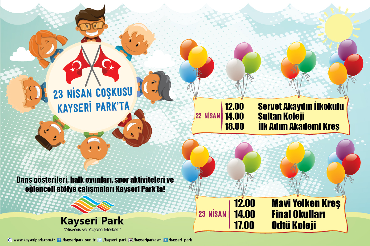 23 Nisan neşesi Kayseri Park’ta