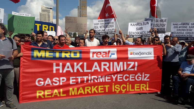 Real Market çalışanları hakları için yürüdü!