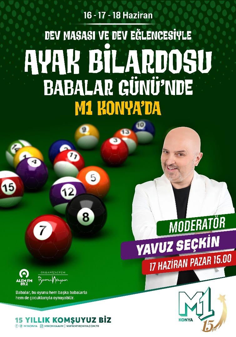 Babalar M1 Konya AVM’de ayak bilardosuyla eğlenecek