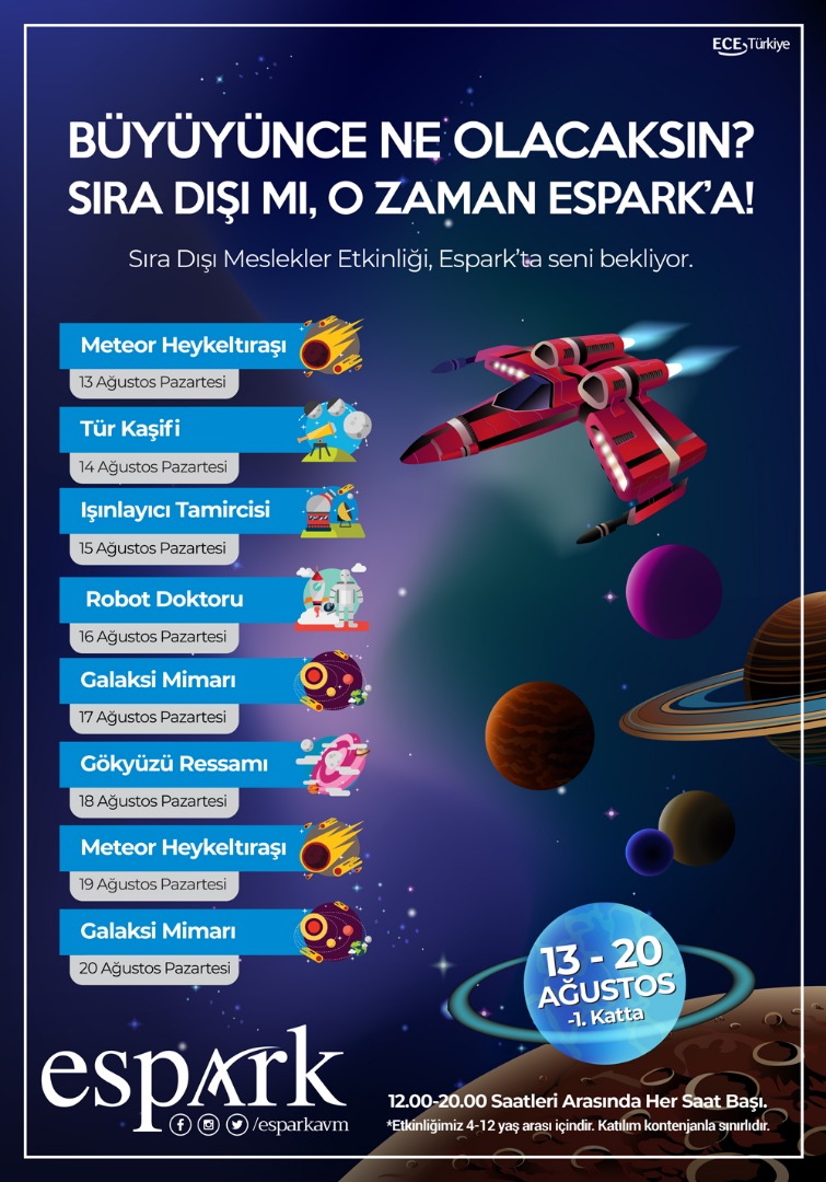 Minikler “Sıra Dışı Meslekler”le Espark’ta tanışacak