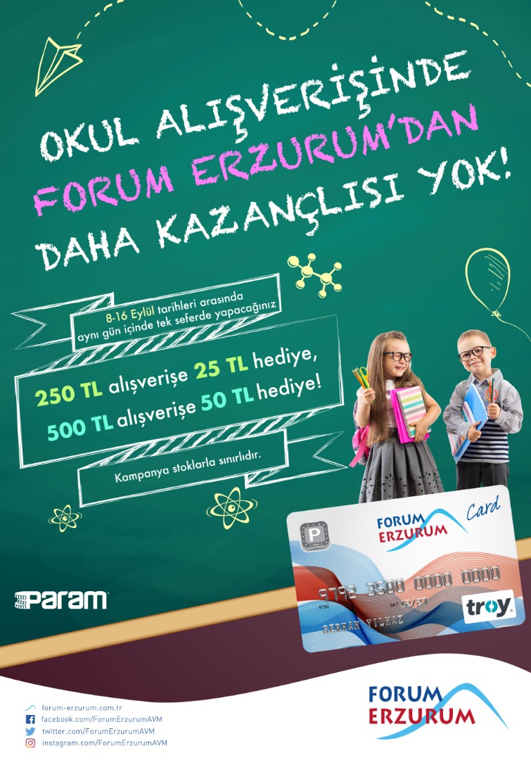 Forum Erzurum’dan velileri sevindiren kazançlı kampanya