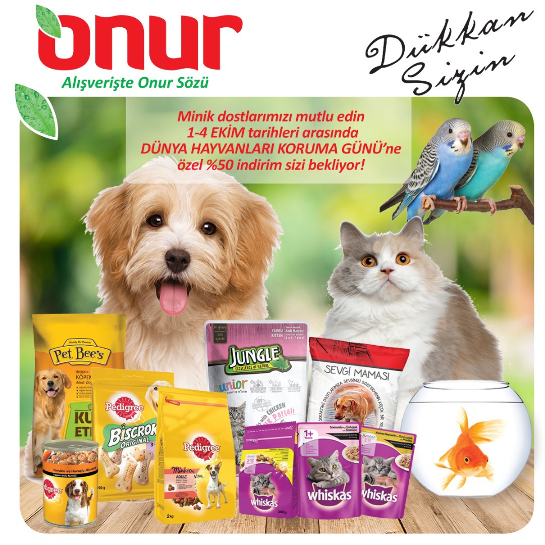 Onur Market’ten Dünya Hayvanları Koruma Günü'ne özel kampanya