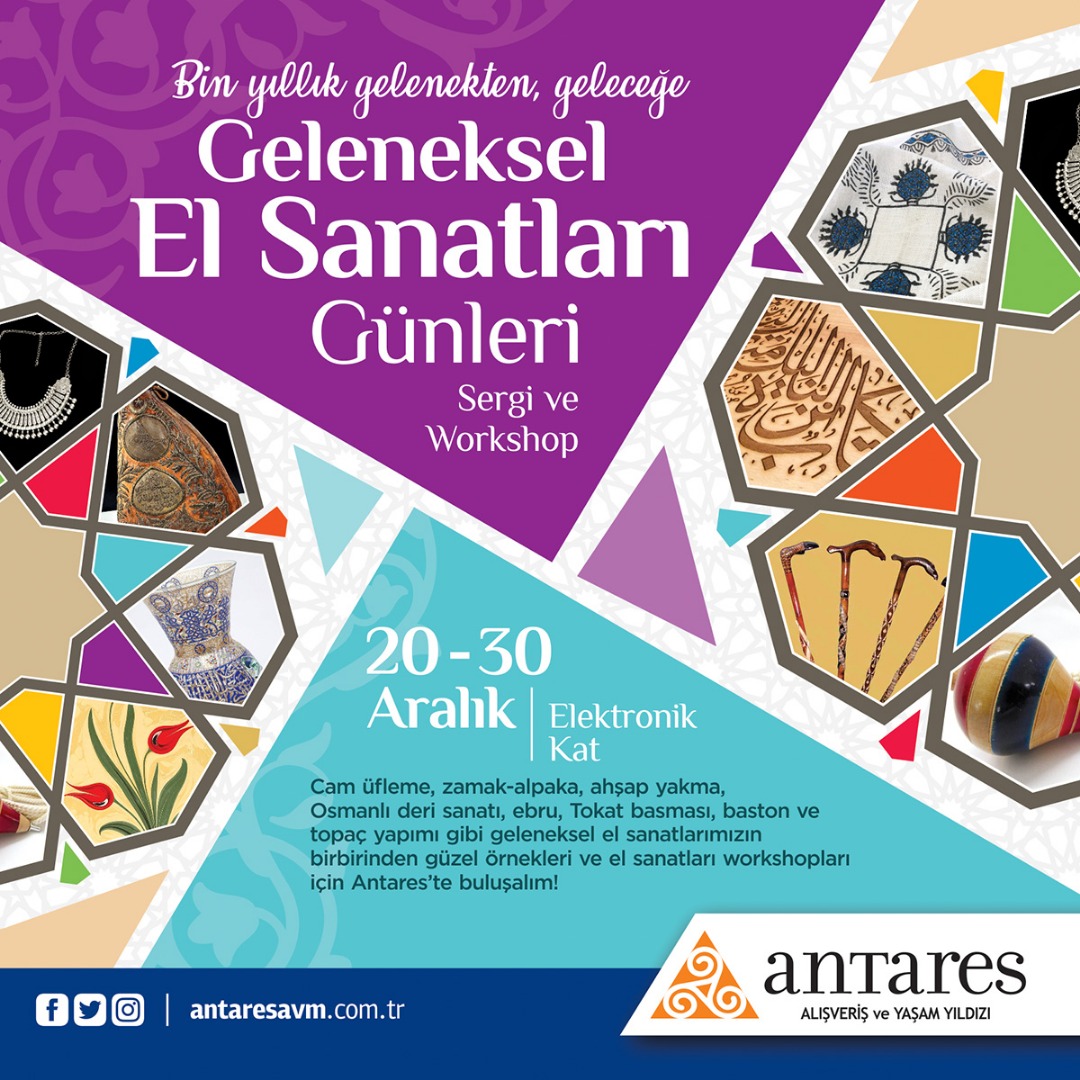 Geleneksel el sanatları sergisi Antares’te açıldı