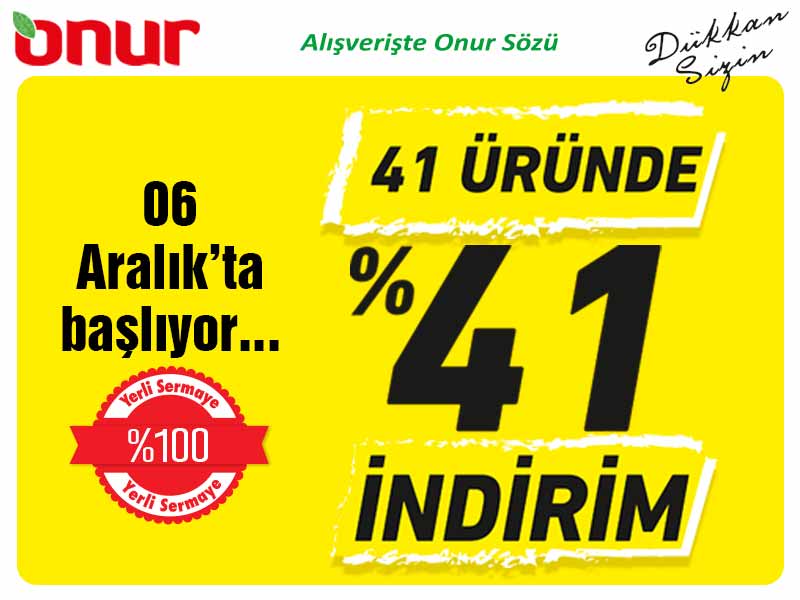 Aralık ayında Onur Market’e “İndirim” geliyor