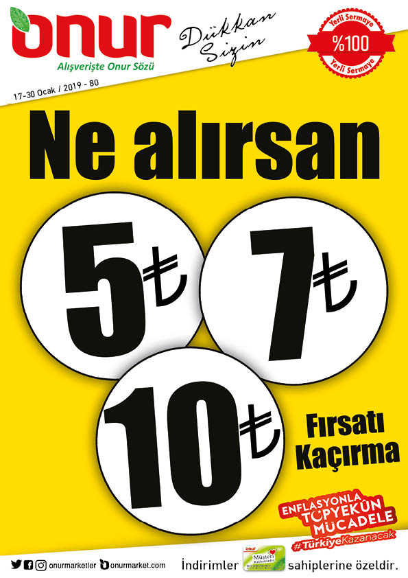 Ocak ayında Onur Market’te sürpriz indirimler var