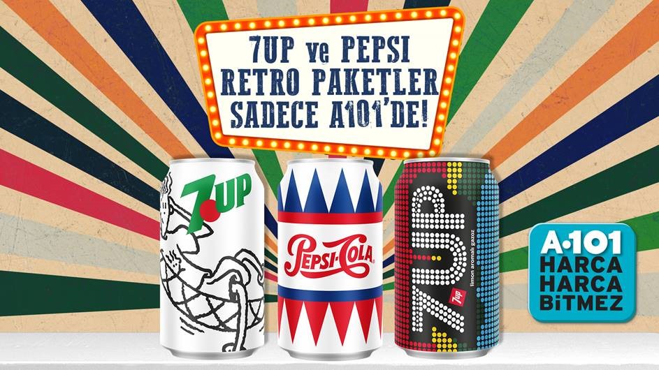7UP ve Pepsi “Retro” paketleri A 101’de tüketicilerle buluştu!
