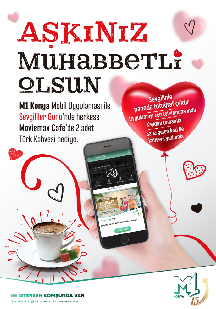 Aşk muhabbetinin kahvesi M1 Konya’dan hediye