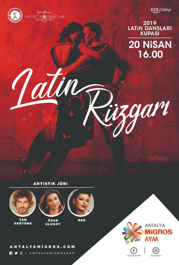 Latin Dansları Kupası Antalya Migros AVM’de düzenlenecek