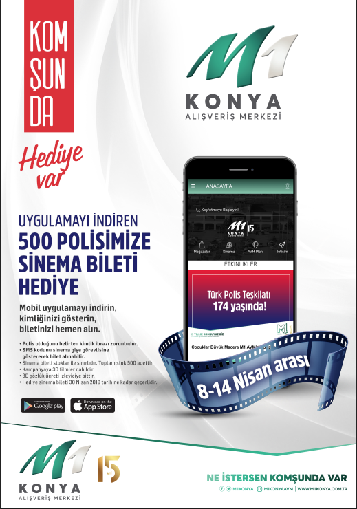 Polisler “Polis Haftası”nda M1 Konya’da sinemaya doyacak