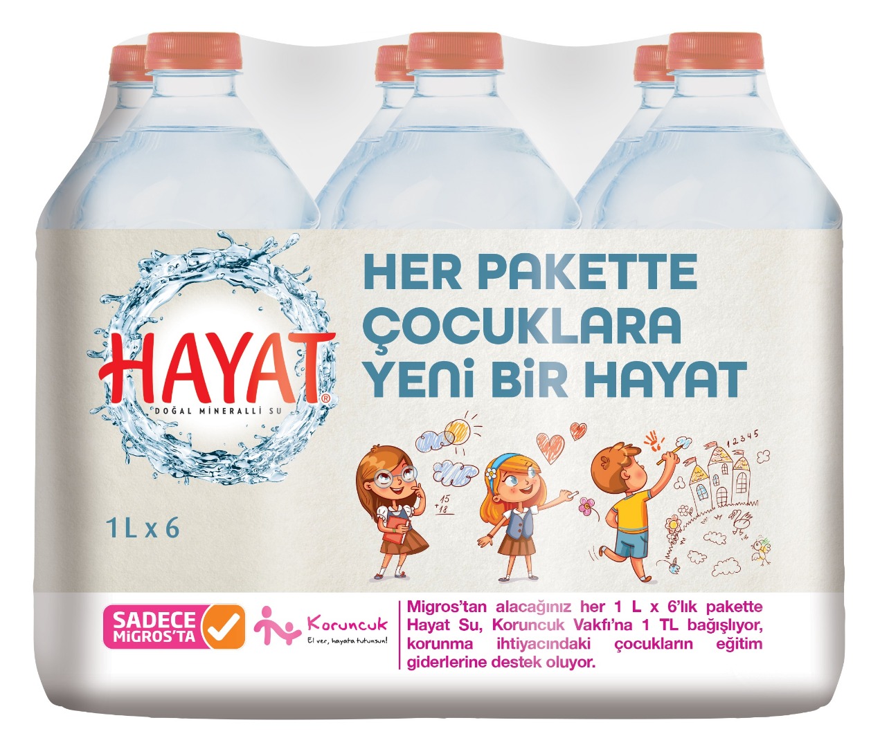 Hayat su paketlerinde çocuklar için “yeni bir hayat” var