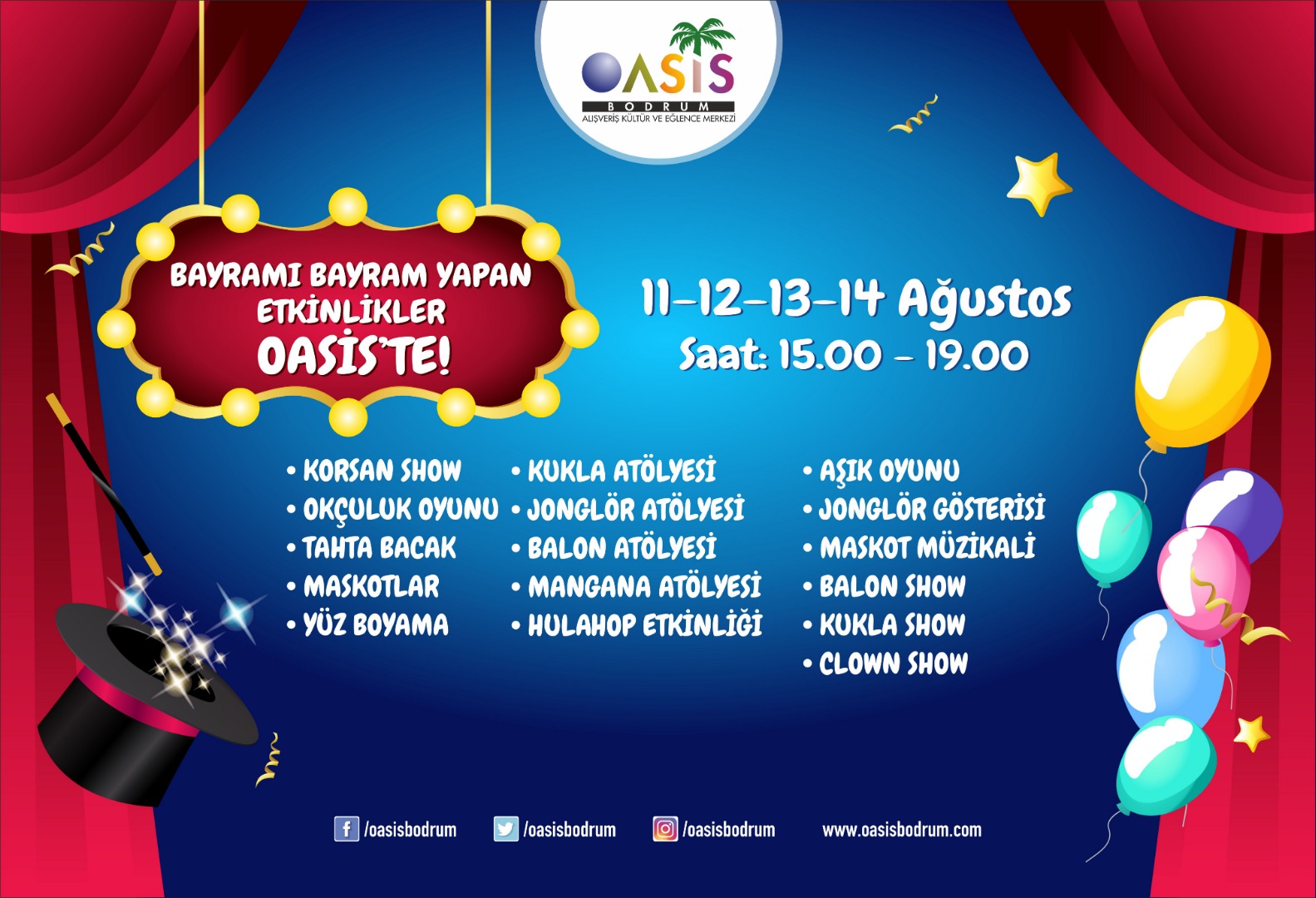 Bayram Oasis etkinlikleriyle bayram olacak