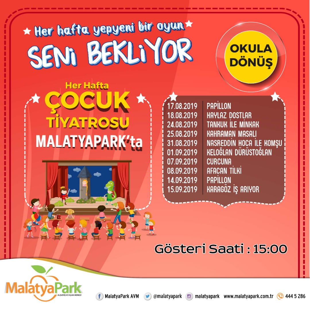 Malatyapark okula dönüş için özel etkinlikler planlıyor