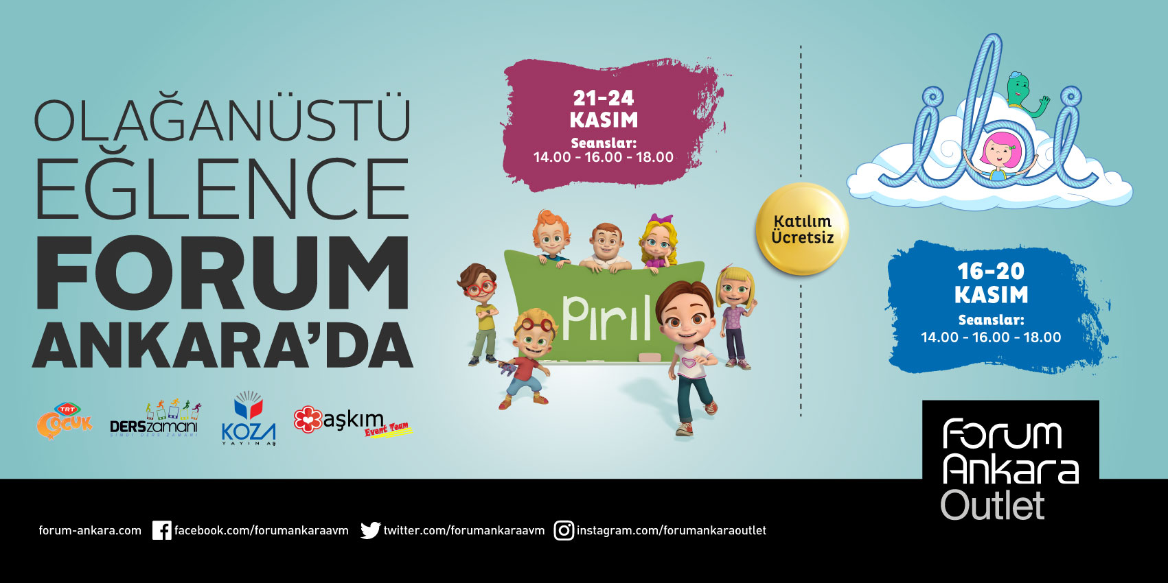 Forum Ankara TRT Çocuk kahramanları ile minik hayranlarını bir araya getiriyor