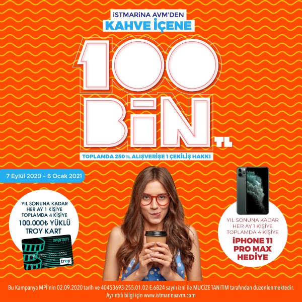 İstMarina AVM, 250 TL’lik alışverişe 100 bin TL kazandıracak
