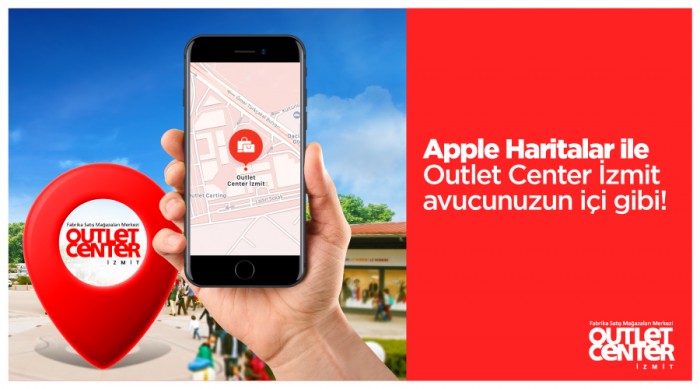 Outlet Center İzmit Google haritalardan sonra Apple Haritalar'da