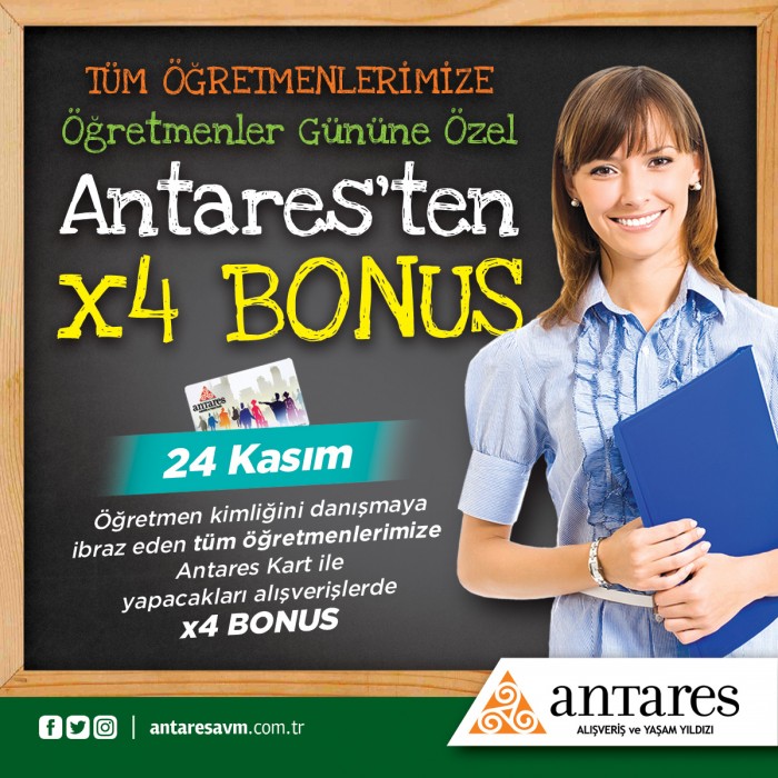 Tüm Öğretmenlere Antares'ten X4 Bonus