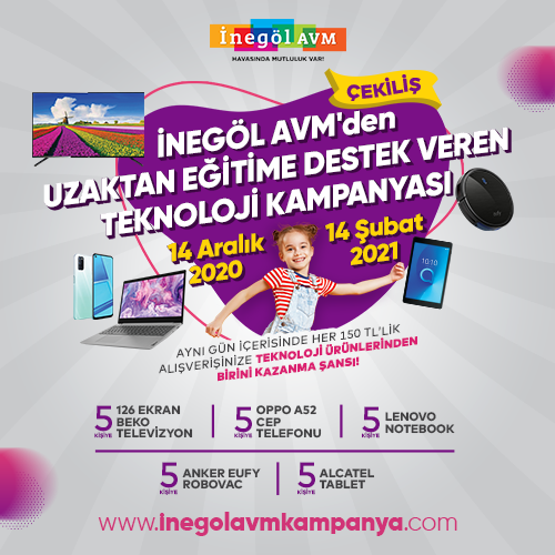 İnegöl AVM’den uzaktan eğitime destek veren teknoloji kampanyası