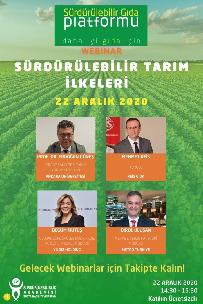 Sürdürülebilir Gıda Platformu webinarları başlıyor