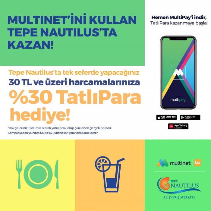 Tepe Nautilus, MultiNet ile yüzde 30 TatlıPara hediye ediyor