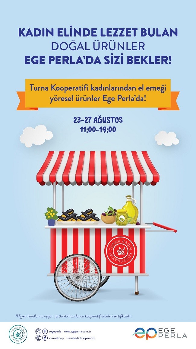 Turna Kadın Kooperatifi ürünleri yeniden Ege Perla AVM'de