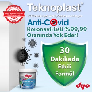 DYO’dan Koronavirüse 30 dakikada etki eden boya: DYO Teknoplast