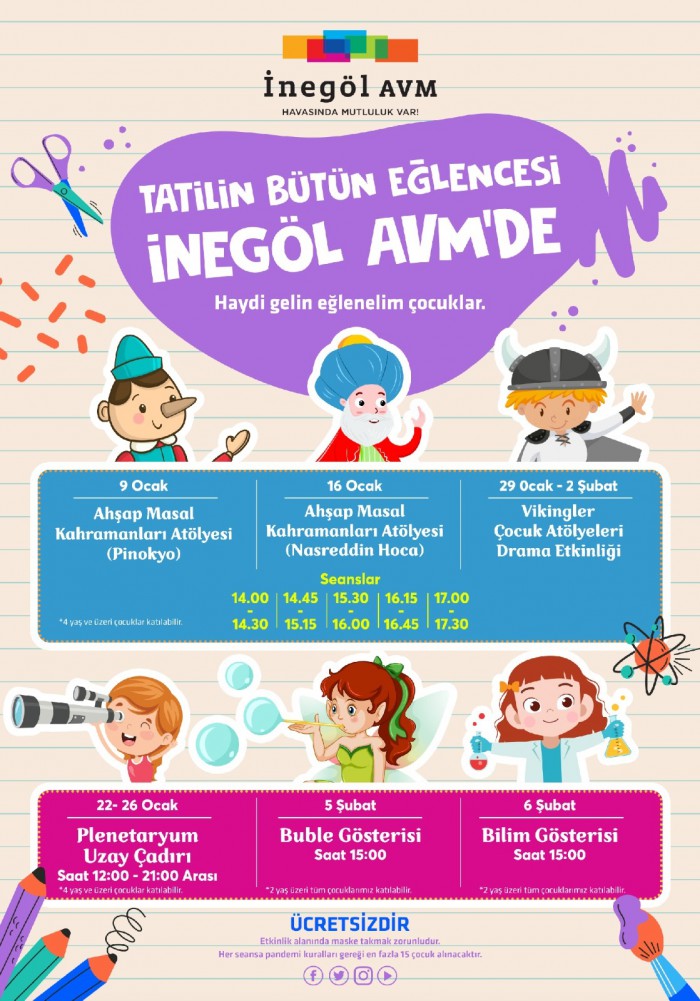 İnegöl AVM Sömestr’da çocukları eğlenceye doyuracak