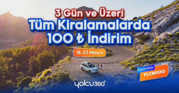 Yolcu360’ta üç günü aşan kiralamalara 100 TL hediye