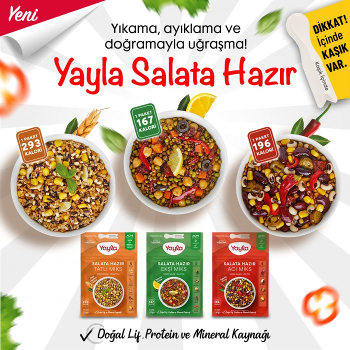 Yayla Agro Gıda yemek hazır serisine salataları ekledi