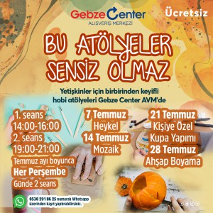 Gebze Center AVM’de yetişkinler için hobi atölyeleri başlıyor