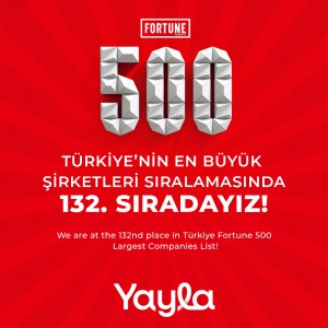 Yayla Agro Gıda, Fortune 500 Türkiye  listesinde 132. sırada