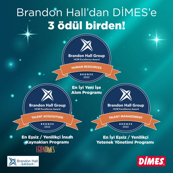 DİMES İK uygulamalarına 3 kategoride Brandon Hall Mükemmellik ödülü