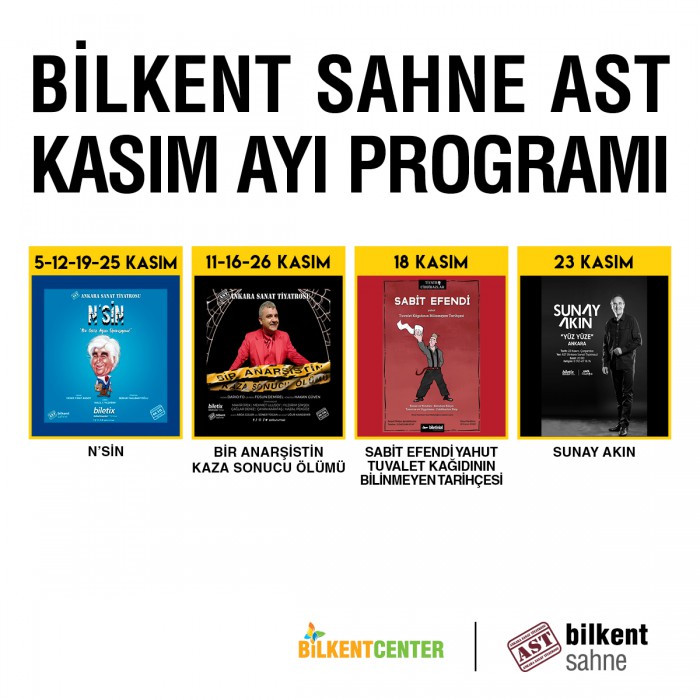 Bilkent Sahne AST, kasım ayında da tiyatro severleri ağırlamaya devam ediyor