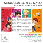 Eğlenceli atölyeler kasım ara tatilinde  Sur Yapı Marka AVM’de