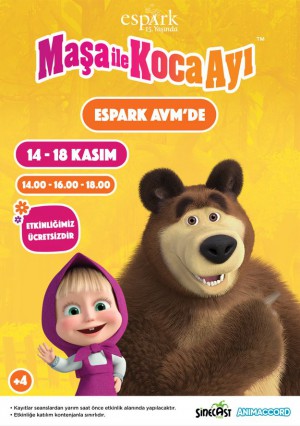 Maşa ile Koca Ayı 14-18 Kasım’da Espark AVM’de