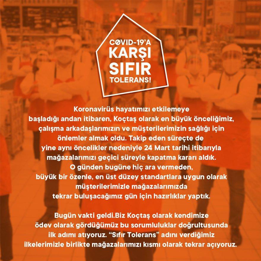 Koçtaş 24 martta kapanan mağazalarını yeniden açıyor