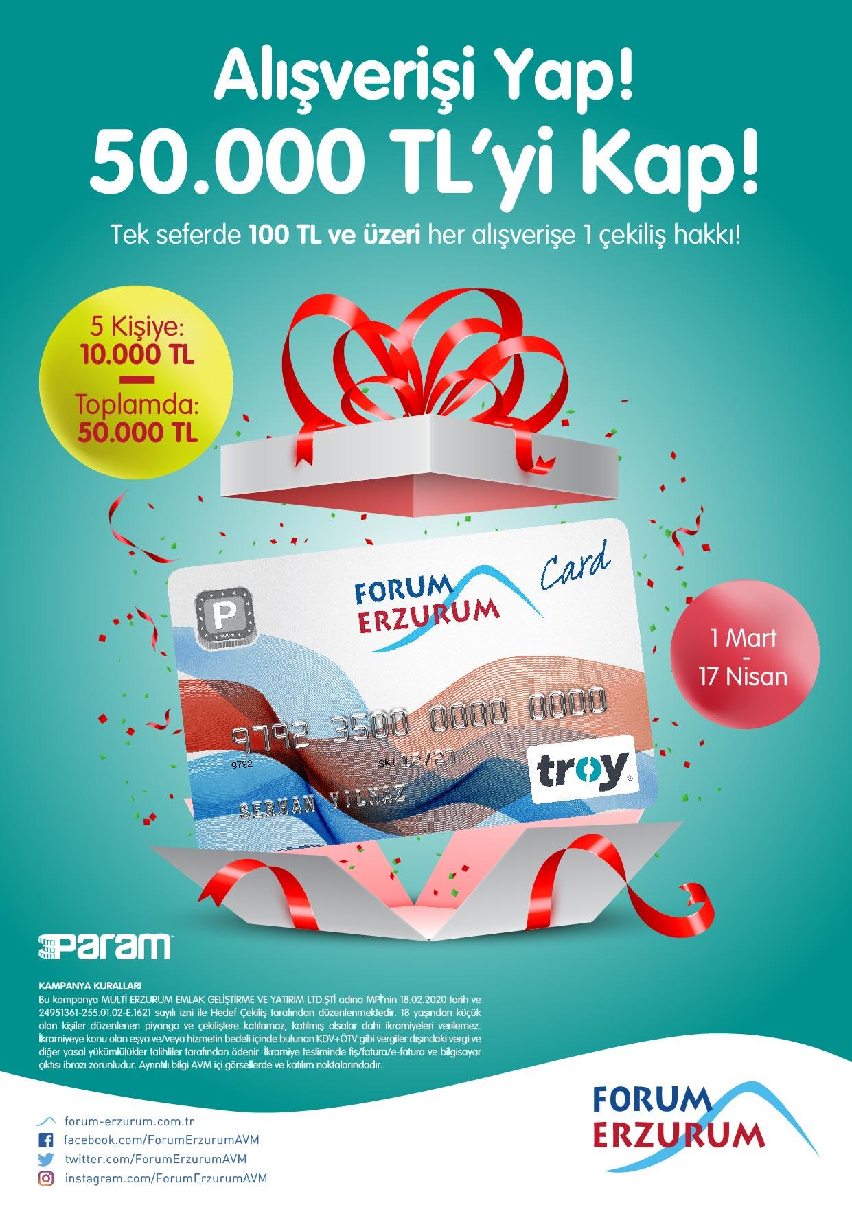 Forum Erzurum’da alışveriş kazandırıyor