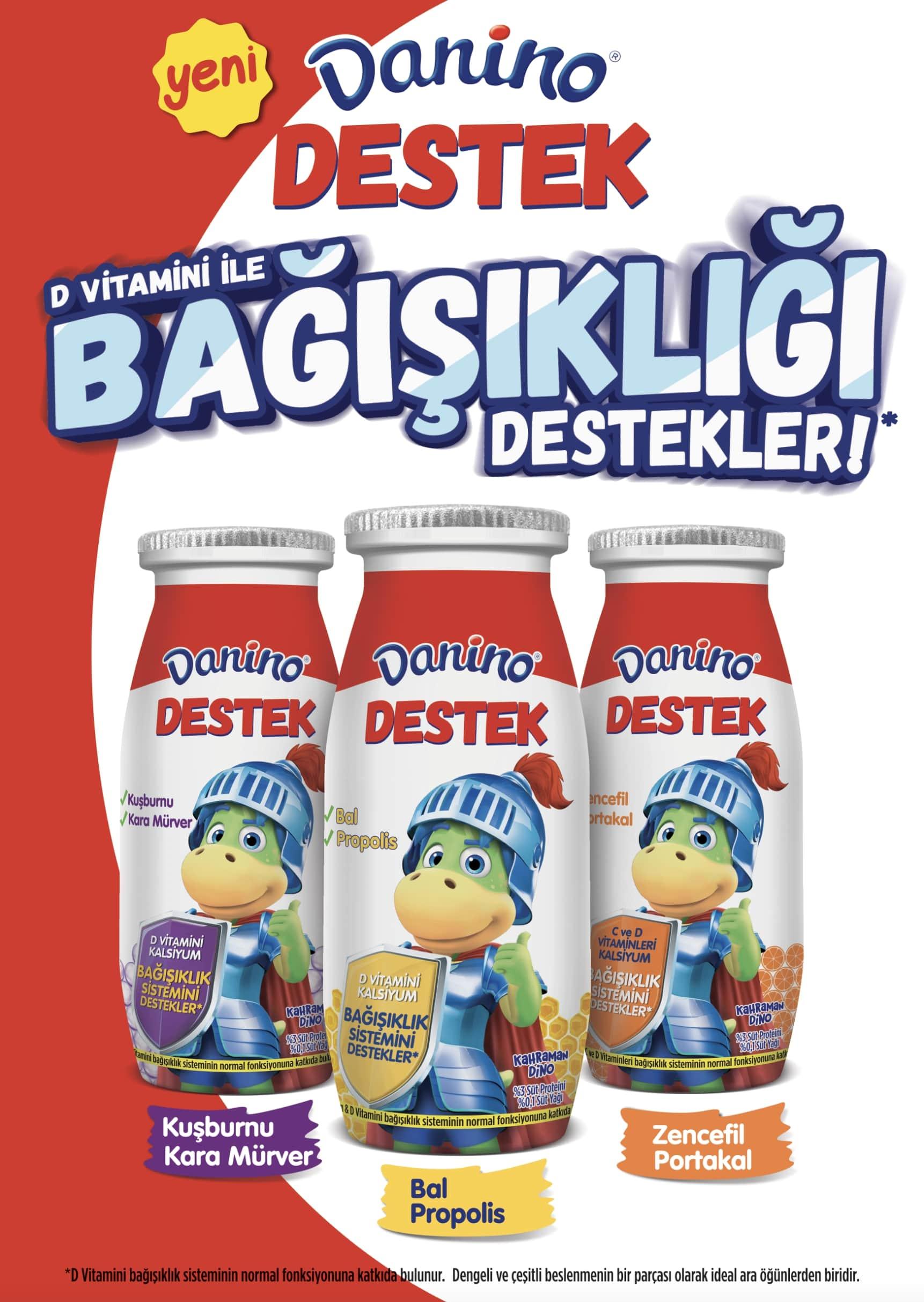 D Vitamini ile bağışıklığı destekleyen Danino Destek raflarda