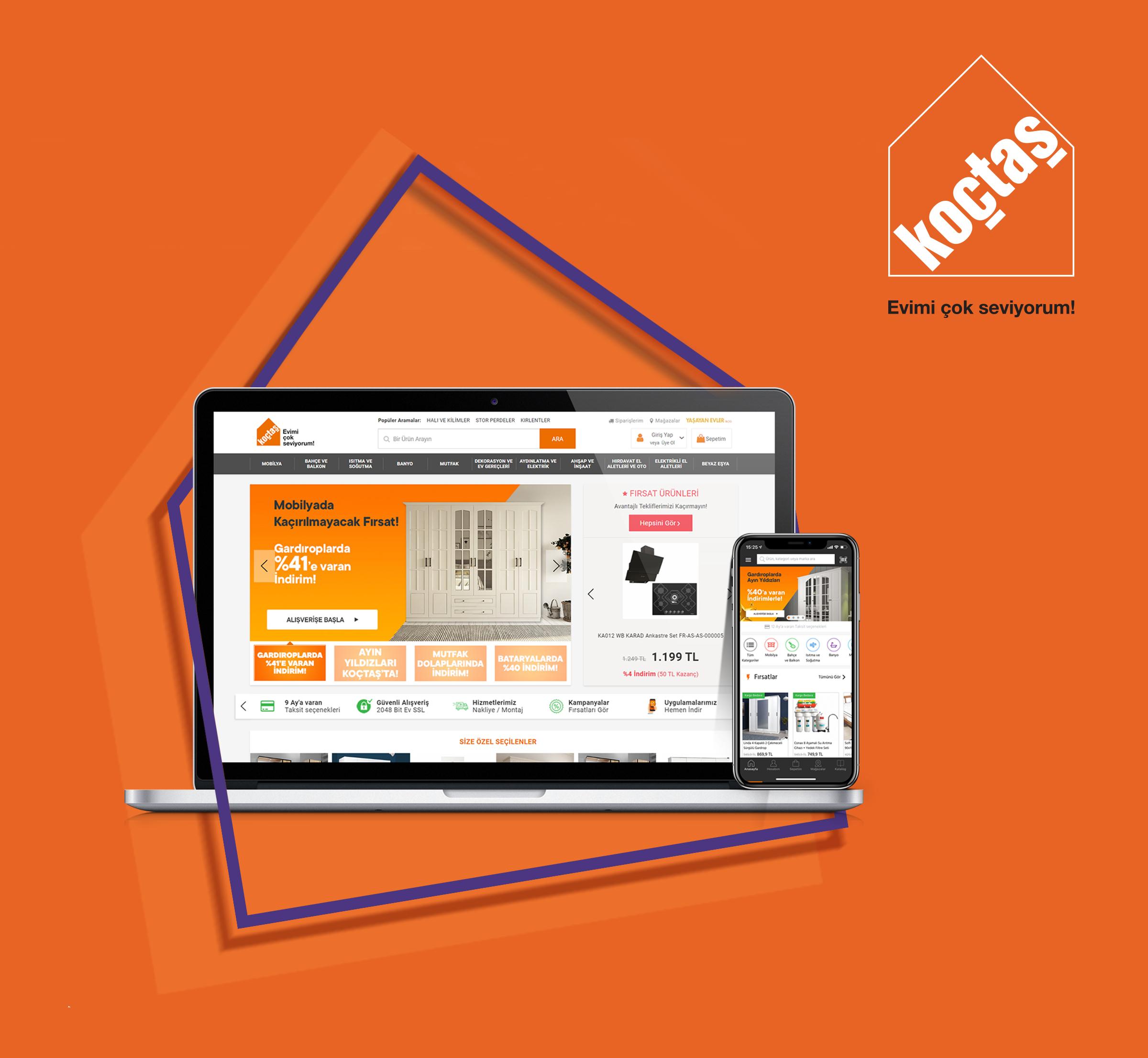 Online mağazası ve mobil uygulaması ile Koçtaş 7/24 yanınızda