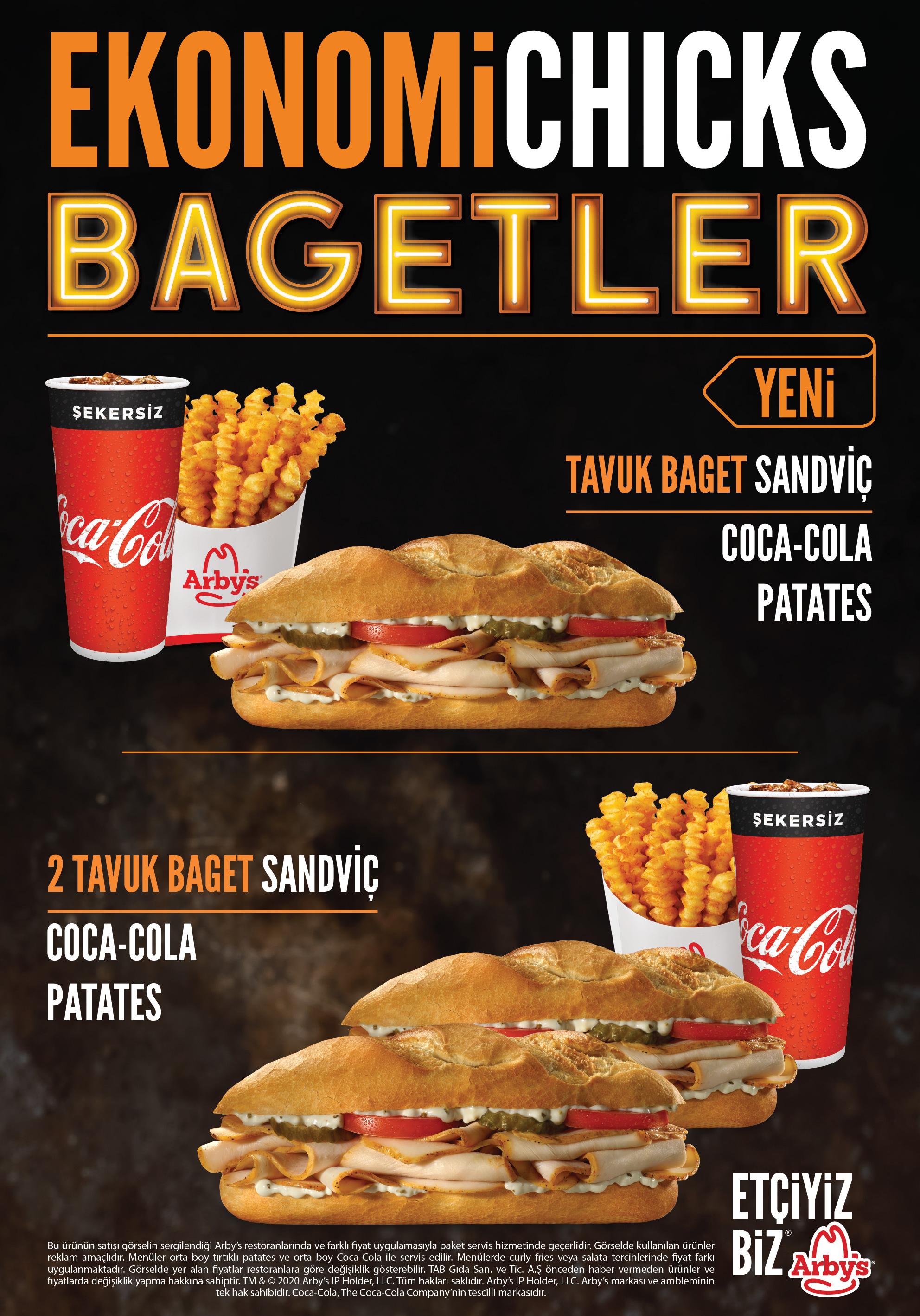 Arby’s’den EkonomiChicks baget menüsü